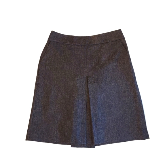 The Limited Wool Midi Skirt Brown Winter Minimalistic Kick Pleat Lined  4 - Picture 1 of 12